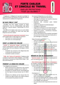 Forte chaleur canicule au travail